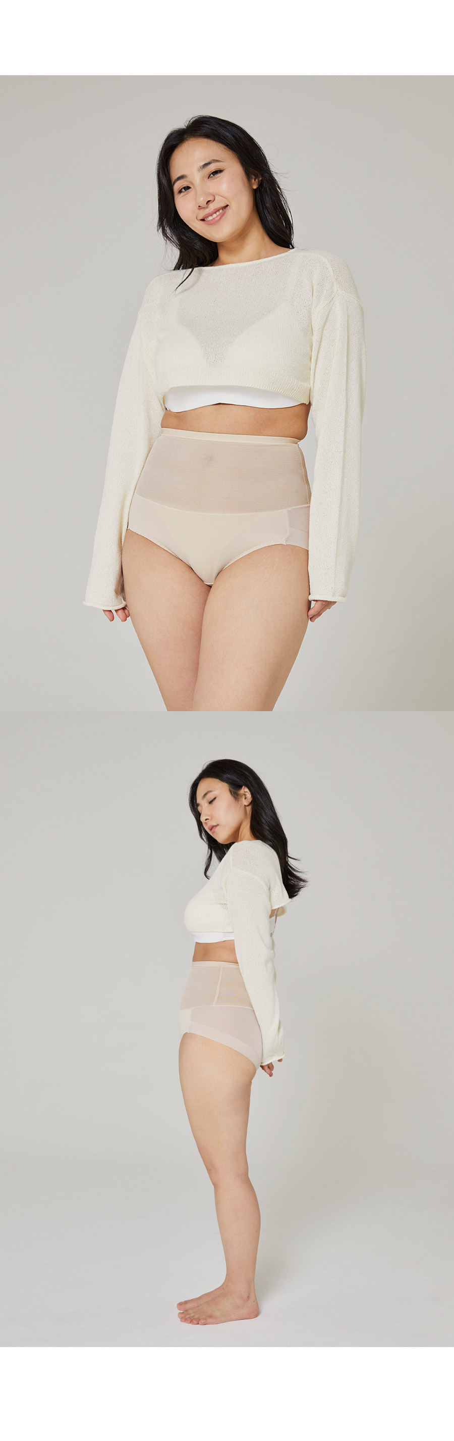 뱃살보정 바디쉐이퍼 메쉬 햄라인 팬티 상세 이미지 12